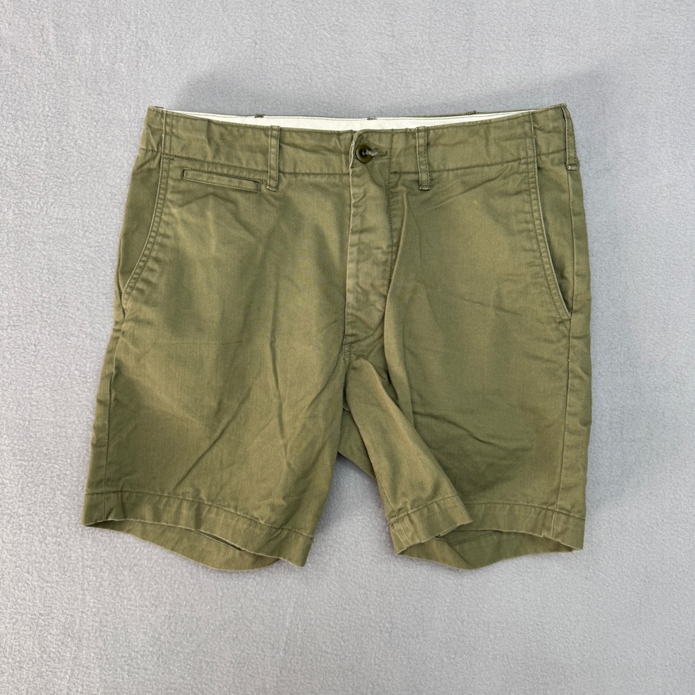 Buck Mason Officer Short Size 31 Green Slub Twill Military Heritage Mens 6"